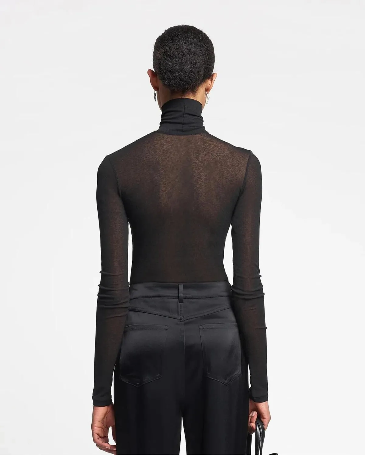 Лонгслів HARRI Mesh-Jersey Turtleneck Toп від Nanushka  - фото 2