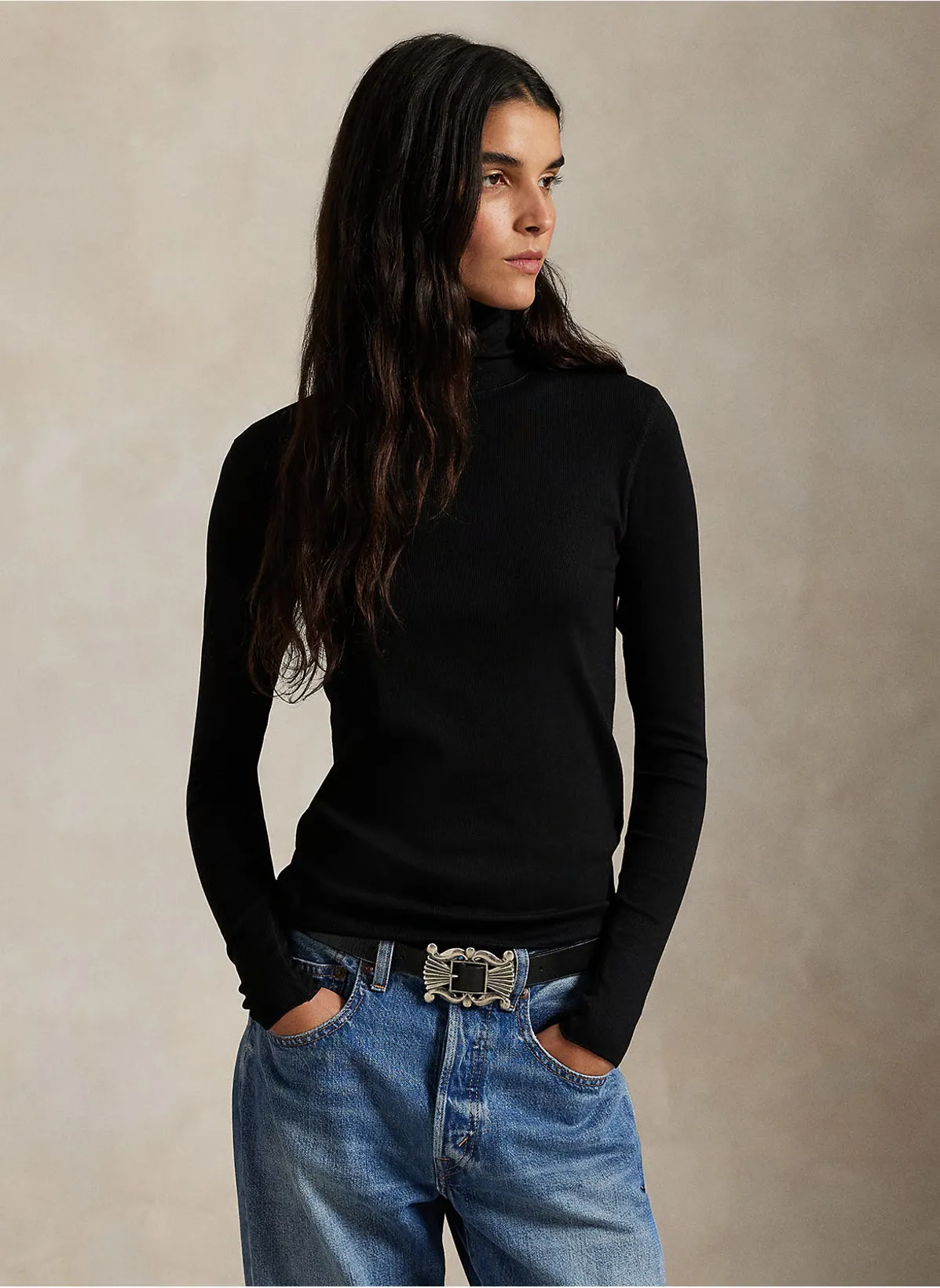 Жіноча чорна водолазка Polo Ralph Lauren  - фото 5