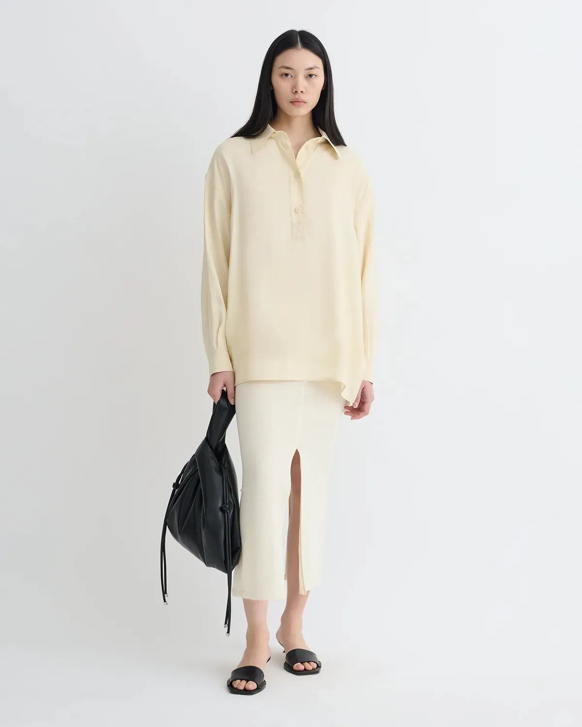 Сорочка Nanushka Linka Glass Poplin Shirt Oat  - фото 2