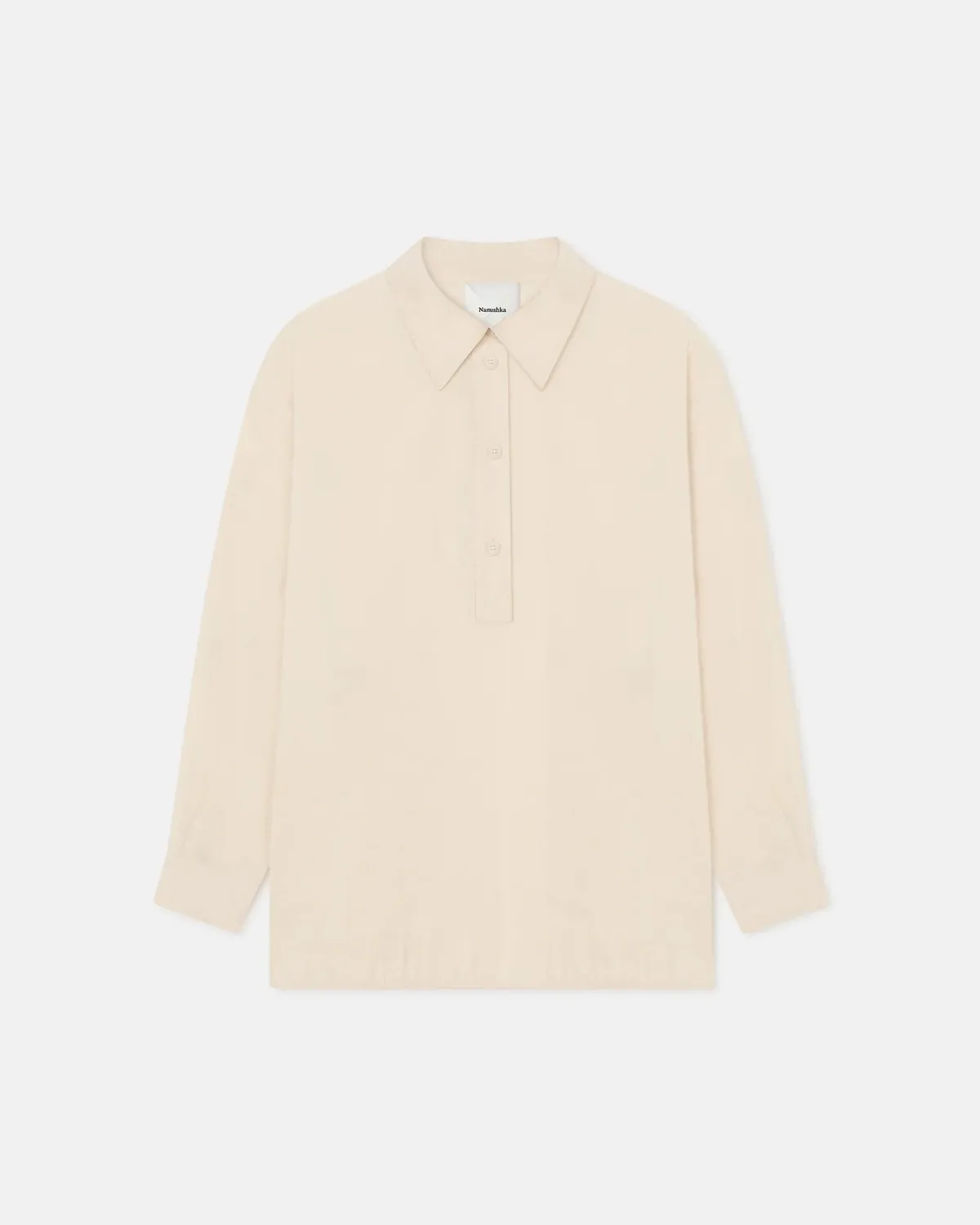 Сорочка Nanushka Linka Glass Poplin Shirt Oat  - фото 1