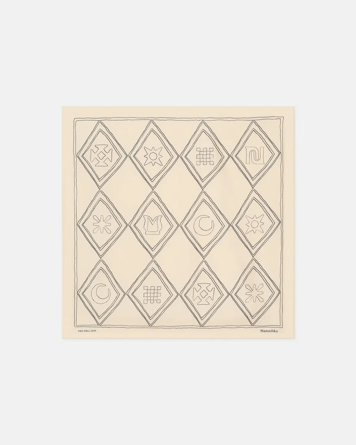 Хустка Nanushka ARGYLE Printed Silk Scarf 