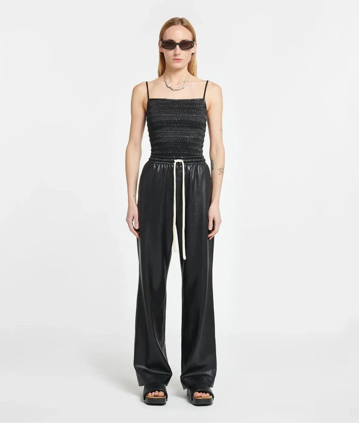 Штани Gisela Okobor™ Alt-Leather Drawstring Pants від Nanushka  - фото 1