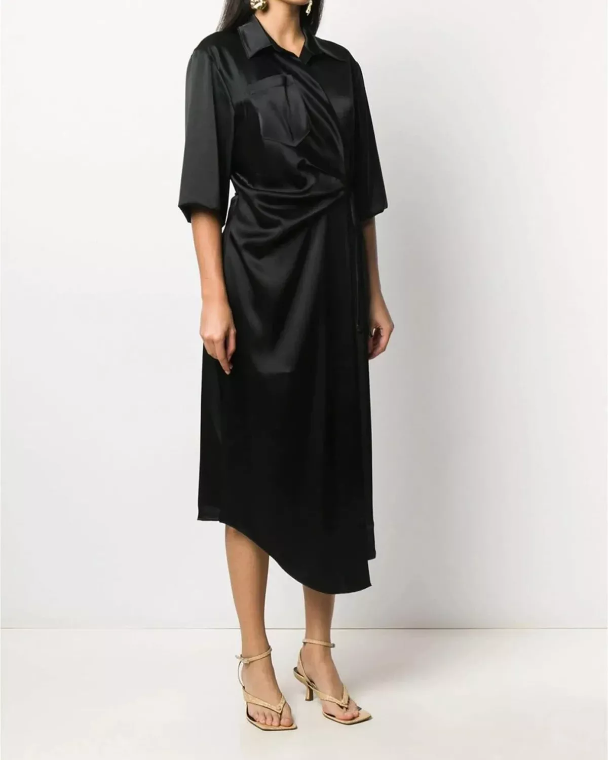 Атласна Сукня Satin Wrap від Nanushka  - фото 1