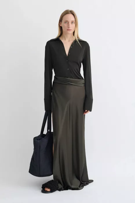 Сукня Nanushka Scylla Mesh Jersey and Slip Satin Dress Dark Green/Anthracite