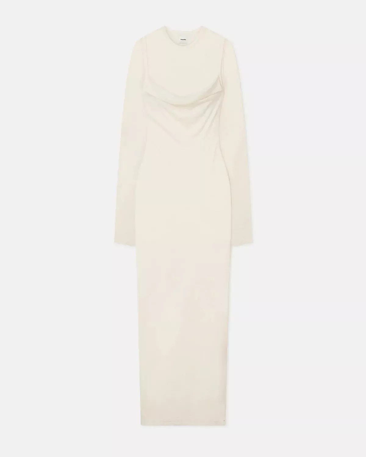 Сукня Nanushka Linora Draped Wool Jersey Midi Dress Creme  - фото 2