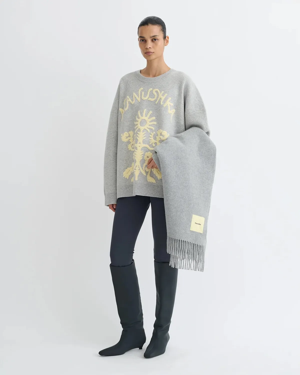 Светр Nanushka Oswin Merino and Terry Jacquard Sweater 