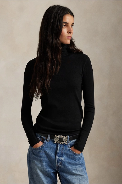 Жіноча чорна водолазка Polo Ralph Lauren