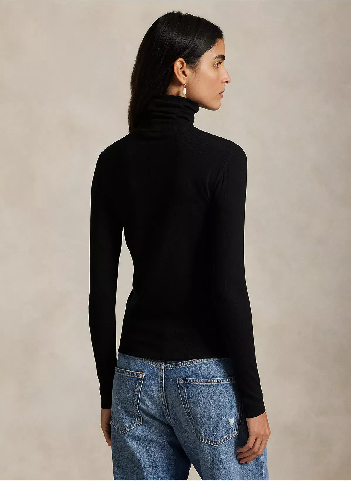 Жіноча чорна водолазка Polo Ralph Lauren  - фото 4