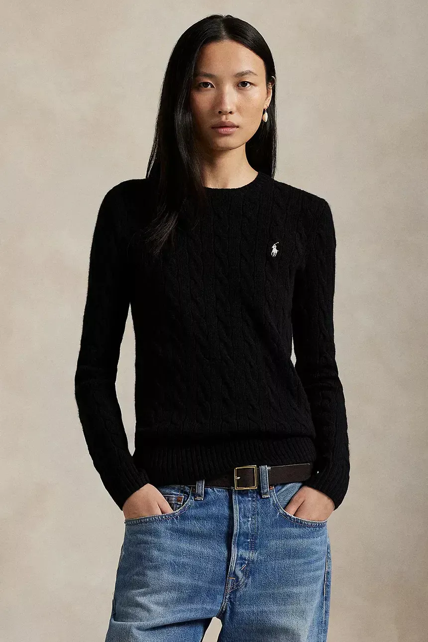 Жіночий светр Polo Ralph Lauren з косами з вовни й кашеміру  - фото 3